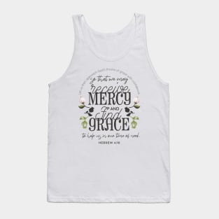 Hebrew 4:16 quotes with floral art white ver II Tank Top